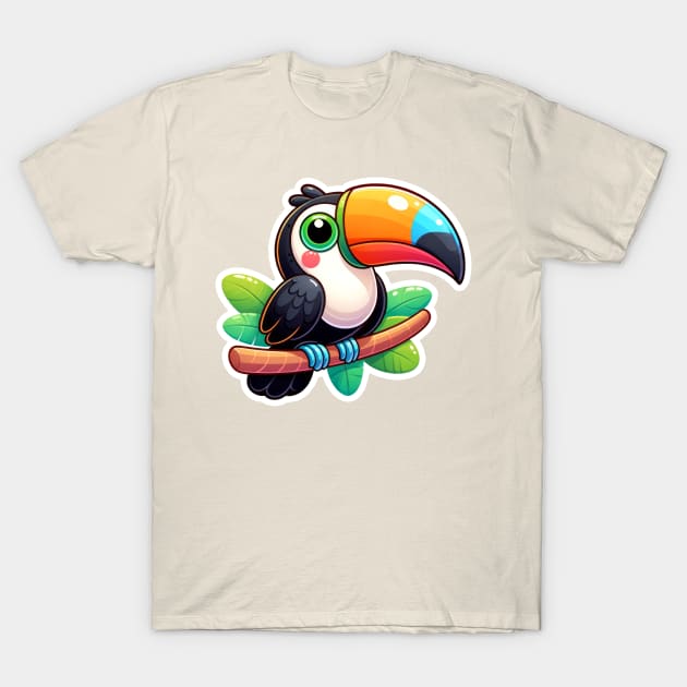 Toucan kawaii Splash of Forest Frolics and Underwater Whimsy! T-Shirt by dcohea